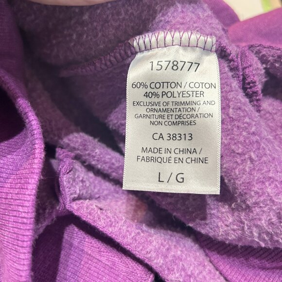 Kersh Purple Sweatshirt • Size L • Crew Neck Long Sleeve Cotton Blend Side Slits - Picture 4 of 4